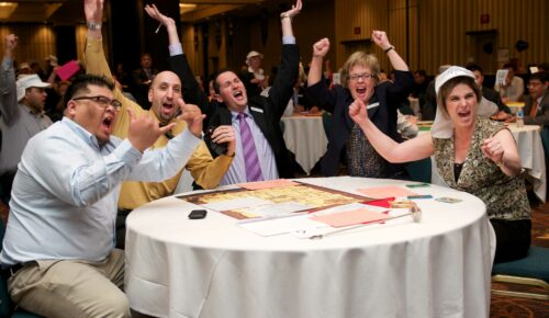 Gold of the Desert Kings participants cheering